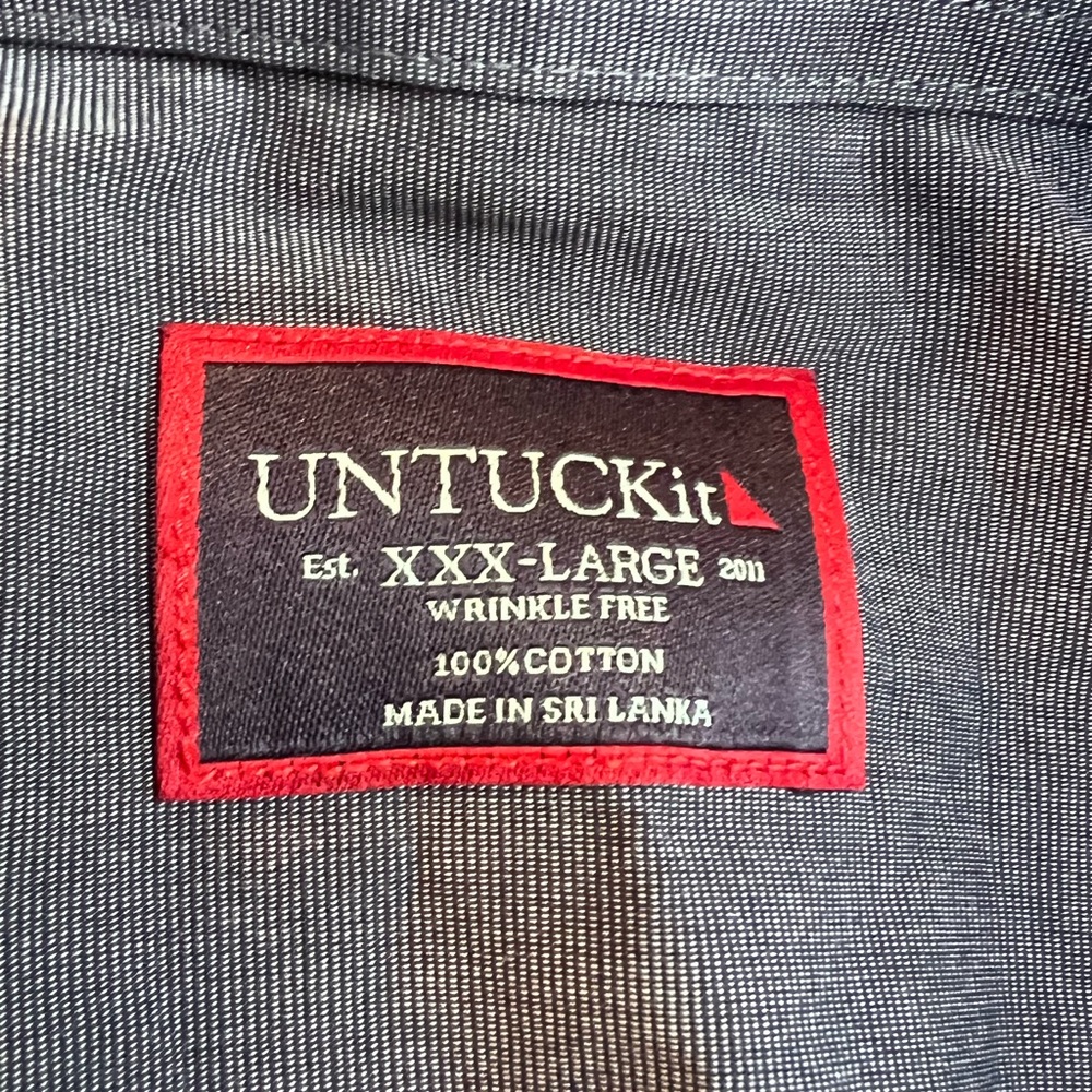 Untuckit Orville Wrinkle Free Regular‎ Fit Button Up Long Sleeve Shirt XXXL Blue - Picture 3 of 6